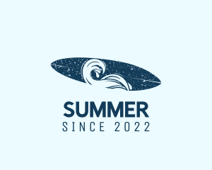 Surf Board Summer Waves logo design