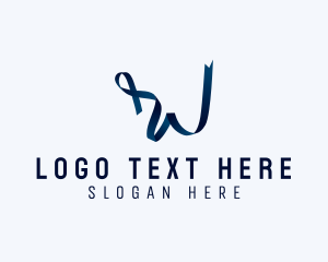 Curvy - Elegant  Ribbon Letter W logo design