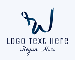 Alterations - Blue Ribbon Letter W logo design