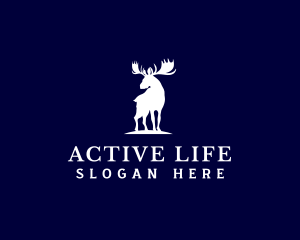 Meat - Moose Deer Animal logo design