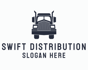 Distribution - Armored Trailer Truck logo design