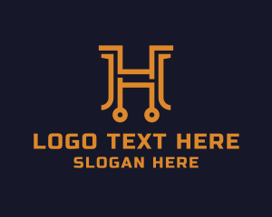 Temple - Modern Tech Letter H logo design