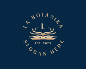 Writing - Reading Book Education logo design