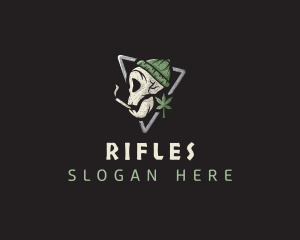 Smoking Skull Marijuana Logo