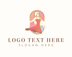 Fashion Designer - Elegant Woman Dress logo design