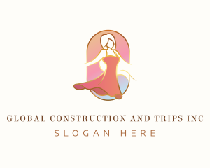 Dating - Elegant Woman Dress logo design