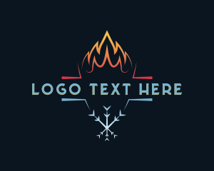 Snowflake - Ice Fire Energy logo design