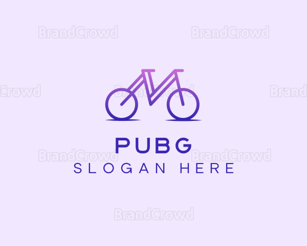 Purple Bicycle Letter M Logo