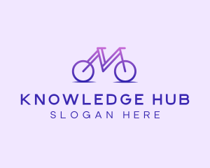 Bike Club - Purple Bicycle Letter M logo design
