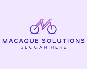 Purple Bicycle Letter M logo design