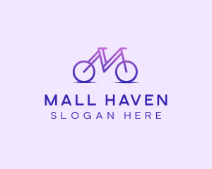 Purple Bicycle Letter M logo design