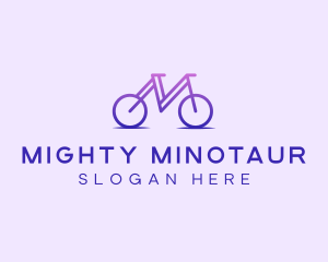 Purple Bicycle Letter M logo design