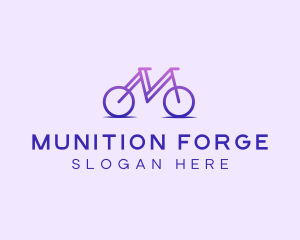 Purple Bicycle Letter M logo design