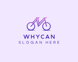 Bicycle Tournament - Purple Bicycle Letter M logo design