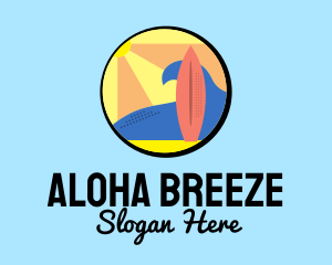 Aloha - Retro Surfing Surfboard logo design