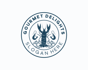 Lobster Shrimp Seafood logo design