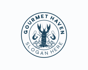 Lobster Shrimp Seafood logo design