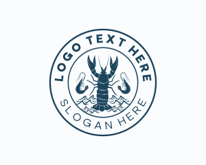 Sea - Lobster Shrimp Seafood logo design