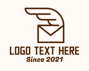 Mail Service - Feather Wing Envelope logo design