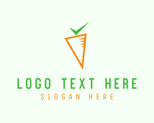Healthy - Carrot Check Vegetable logo design