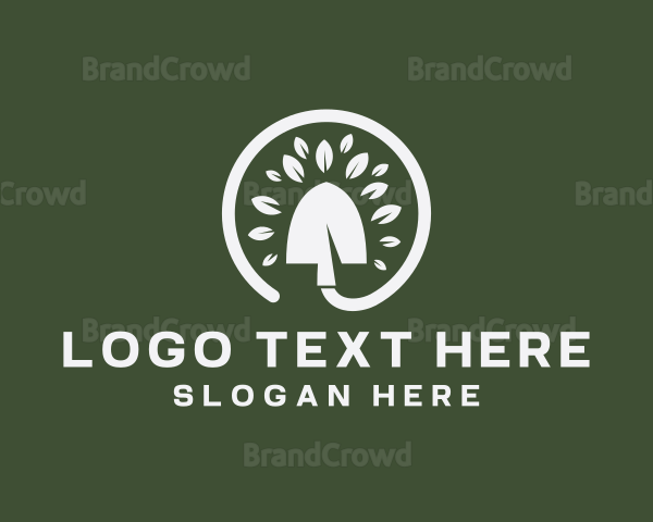Landscaping Shovel Tool Logo