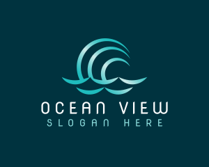 Waves Ocean Water logo design