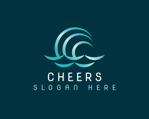 Audio - Waves Ocean Water logo design