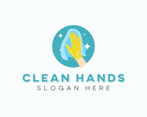 Hand Cleaning Gloves logo design