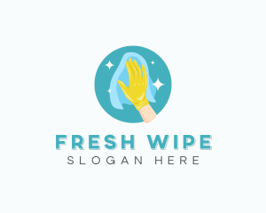 Wipe - Hand Cleaning Gloves logo design