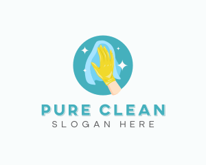 Hand Cleaning Gloves logo design