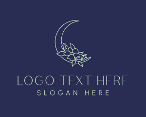 Evening - Floral Night Moon logo design