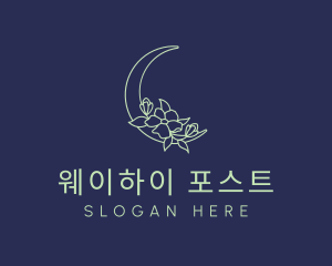 Floral Night Moon logo design