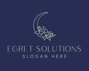 Floral Night Moon logo design