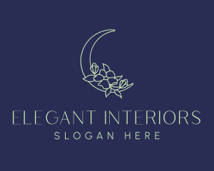 Floral Night Moon logo design