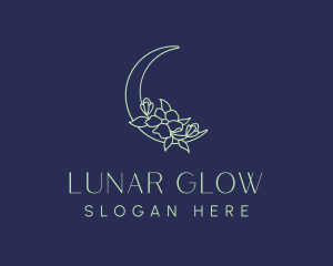 Floral Night Moon logo design