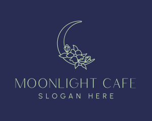 Night - Floral Night Moon logo design