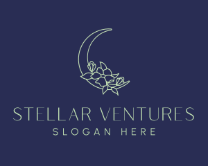 Astronomical - Floral Night Moon logo design