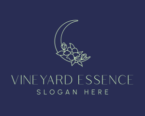 Floral Night Moon logo design