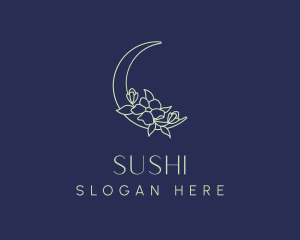 Floral Night Moon logo design