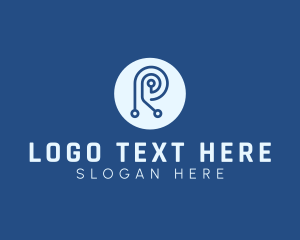 Technology - Blue Tech Letter R logo design