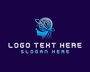 Artificial Intelligence Head logo design