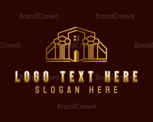 Real Estate Mansion Contractor Logo