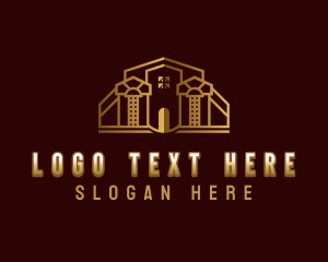 Residential - Real Estate Mansion Contractor logo design