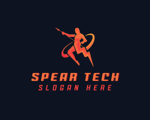 Lightning Spear Human  logo design