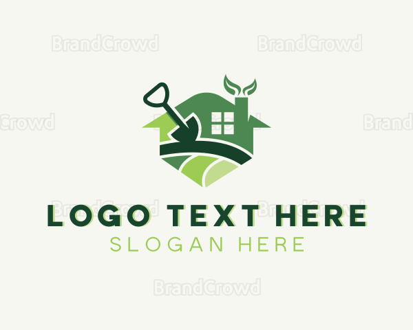 Garden Shovel House Landscaping Logo