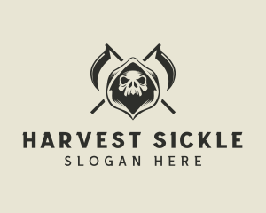 Sickle - Grim Reaper Monster logo design