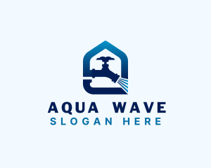 House Plumbing Faucet logo design