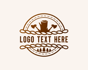 Cutting Blade - Woodwork Axe Lumberjack logo design