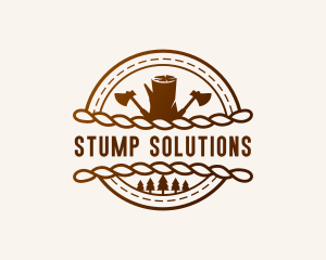 Stump - Woodwork Axe Lumberjack logo design