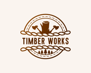 Woodwork Axe Lumberjack logo design